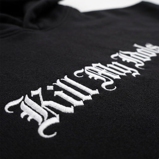 "Kill My Idols" Embroidered Heavyweight Hoodie - Black